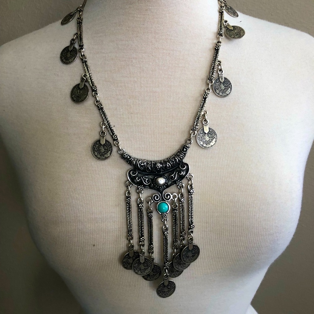 Vintage Boho coin necklace - EUC